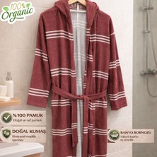 DNRYSL %100 Doğal Pamuk, Yumuşak Dokulu Unisex Kapüşonlu Peştemal Bornoz, Banyo ve Plaj Bornozu