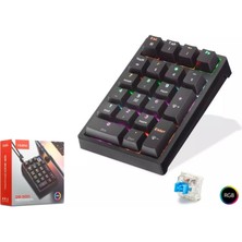 Nodar QS500 Kablolu Numerik Mekanik Klavye 21 Tuşlu Rgb Siyah