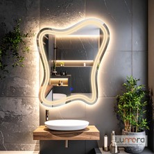 PremiumPort Günışığı Led'li Lazer Kumlamalı Dokunmatik Banyo Aynası