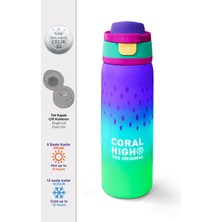 Coral High Mor Lila Renk Geçişli Pipetli ve Direkt Içim Çelik Termos 800 ml 38526
