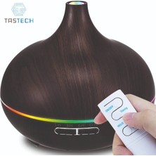 PremiumPort Renkli LED Işıklı Ultrasonik Hava Nemlendirici, Ahşap Görünüm