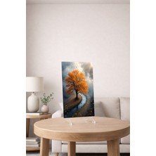 Arvion Sonbahar Huzuru – Ağaç ve Dere Cam Tablo