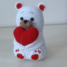 Amigurumi Örgü Oyuncak Sevgili Ayı Kalpli