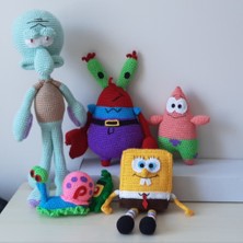 Amigurumi Oyuncak Sünger Bob ve Arkadaşları 6'lı
