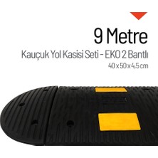 Soylu Grup Kent Ve Bahçe Mobilyaları 9 Metre Kauçuk Hız Kesici Set | 2 Bantlı Yol Kasisi Uygulaması