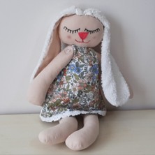 Peluş Oyuncak Uyku Tavşanı Çiçekli Elbiseli