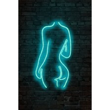 PremiumPort Mavi Neon LED Duvar Yazısı, Dekoratif Işıklı Gece Lambası, Şık Duvar Süsü