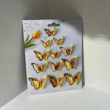 İstoç Parti Dekoratif Kelebek Balon Süsü Çift Taraflı Gold Gümüş 12 Adet