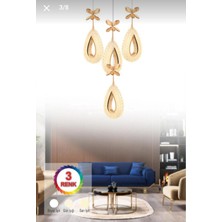 Bohem Aydınlatma Gold Damla 4'lü Sarkıt 3 Renk LED Modern Salon/antre/yatak Odası Avizesi