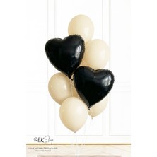 Pekshop Siyah Kalp Deniz Kumu Balon Demeti
