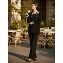 Mandala Tekstil Kadın Şık Düğme Detaylı Triko Alt Üst Takım