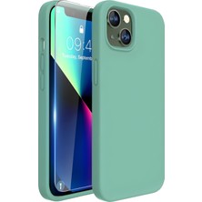 Bix iPhone 14 Plus / 15 Plus Silikon Kılıf Magsafe Uyumlu Güçlü Koruma Darbe Emici Nane Yeşili