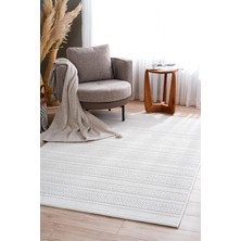 Türkeri Halı Monard El Dokuma Formunda Krem Dokulu Dekoratif Halı – Antialerjik, Toz Yapmayan, Kolay Temizlenir