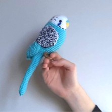 Amigurumi Kuş Muhabbet Kuşu Turkuaz Bebek Oyuncakları