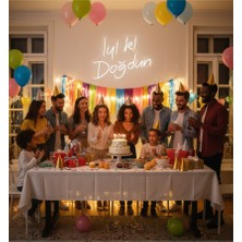 Dekoraven Iyi Ki Doğdun Doğum Günü Neon Tabela Parti Süsü Işık