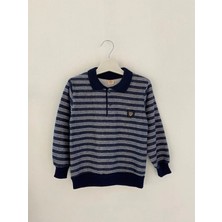 Ykt Yakalı Şeritli Erkek Sweat