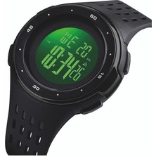 PremiumPort Şık Erkek Kol Saati, LED Işıklı, Kronometreli, Alarmlı, Gri Kadran