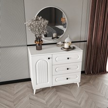 Guneystore Roma Komple Mdf Beyaz Aynalı Şifonyer