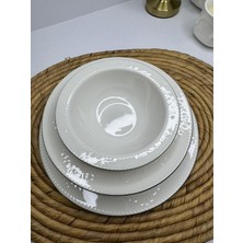 Tulu Porselen 24 Parça Premıum 6 Kişilik Sunum Yemek Takımı