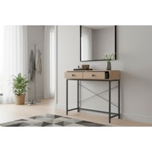 Ayz Lefalis 90CM Metal Ayaklı Dresuar Çekmeceli Dresuar Dekoratif Raflı Konsol Hol Sehpası Sonomo