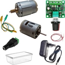 Devre Dünyası Dc 12V Adaptörlü Motor Hız Devri Kontrol Kartı ile 2 Tip Güçlü Motor Hız Devir Pwm Ayarı Öğrenci Hobi Deney Seti