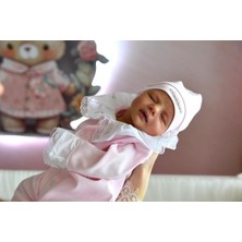 Florije Baby Pembe Nakışlı 3 Parça Tulum Seti