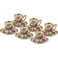 Roy King Altın Işlemeli 6 Kişilik Türk Kahvesi Fincanı