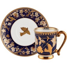 Roy King Lacivert Altın Tek Kişilik Türk Kahvesi Fincanı