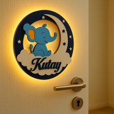 PremiumPort Isme Özel LED Işıklı Çocuk Odası Kapı ve Duvar Süsü, 35 cm Dekoratif Gece Lambası