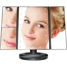PremiumPort Büyüteçli, 22 LED Işıklı, Katlanabilir ve Ayarlanabilir Masaüstü Makyaj Aynası