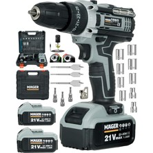 PremiumPort Çift Vites Metal Şanzımanlı LED Işıklı Şarjlı Vidalama Matkap