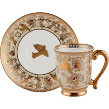 Roy King Krem Altın Tek Kişilik Türk Kahvesi Fincanı