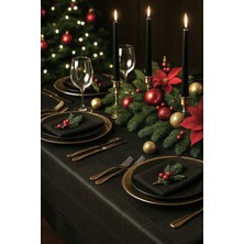 Zeria Home Dertsiz Su Geçirmez Jakarlı Polyester Yemek Masa Örtüsü