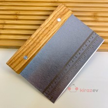 Kirazev Hamur Kazıyıcı Spatula Pasta Sıvama Aparatı Ölçülü Ahşap Saplı Çelik 15 cm