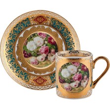 Roy King Altın Işlemeli Tek Kişilik Türk Kahvesi Fincanı