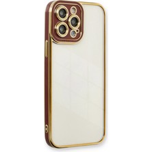 Ismiyl  iPhone 13 Pro Kılıf Liva Lens Silikon - Bordo 255669