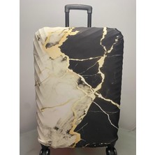 GANUE Siyah Mermer Desen-Valiz Kılıfı