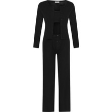 Aquella Betsy Dokulu Siyah 3 Lü Pijama Takımı