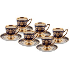 Roy King Altın Işlemeli 6 Kişilik Türk Kahvesi Fincanı