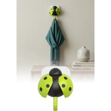 Omilife Uğur Böceği Tasarımlı Askılık – Kanatları Açılan, Yapışkanlı Duvara Asılabilir Çanta, Havlu ve Anahtarlık Askısı