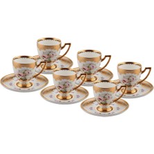 Roy King Altın Işlemeli 6 Kişilik Türk Kahvesi Fincanı