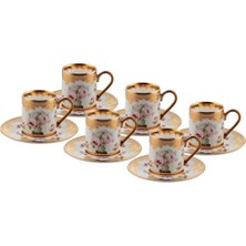 Roy King Altın Işlemeli 6 Kişilik Türk Kahvesi Fincanı