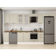 Alvinka 360X222 cm Klasik Mebran Mutfak Dolabı  MB-E80S40S40-3 Kumtaşı - Suntalam