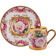 Roy King Altın Işlemeli Tek Kişilik Türk Kahvesi Fincanı