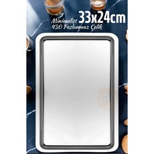 Zhlhome Sunum Tepsisi Çay Kahve Tepsisi 33X24 cm 430 Paslanmaz Çelik