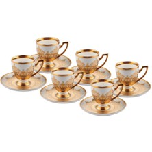 Roy King Altın Işlemeli 6 Kişilik Türk Kahvesi Fincanı
