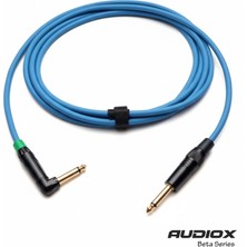 AUDIOX Beta Series 6.3 mm L Tipi Jak (90°) → 6.3 mm Düz Jak Kablo | Enstrüman / Gitar / Pedal / Amfi Ses Bağlantı Kablosu