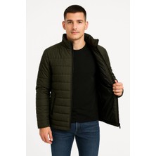 Erkek Bomber Mont Ceket – Su Itici Kumaş, Kapitone Astarlı, Fermuarlı, Kışlık - Haki