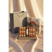 Paşa Dairesi Antep Fıstıklı Safran ve Kadayıf Kaplı Spesiyal Lokum ve Trüf Çikolata Seti Hediyelik Sırçal