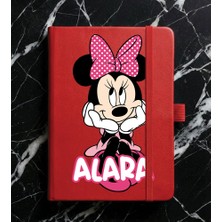 Senada Kişiye Özel Isim Yazılı Tarihsiz 192 Sayfa Mini Termo Defter Baskılı Desenli 9X14 cm Kırmızı Mobilstok 25